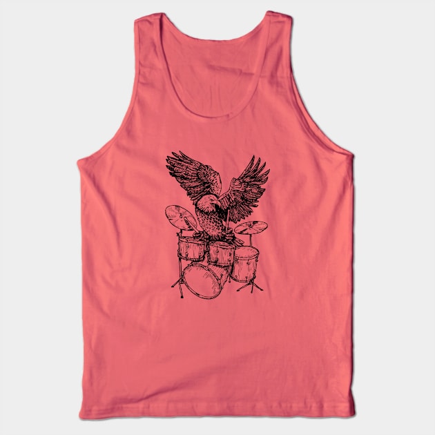 SEEMBO Eagle Playing Drums Musician Drummer Drumming Band Tank Top by SEEMBO